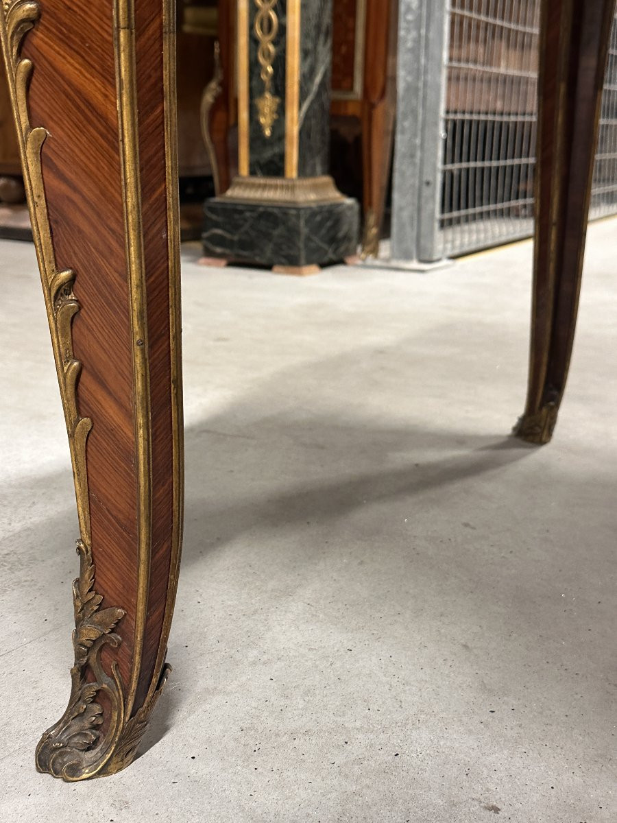 Bureau Plat signé «BOUDET» Style Louis XV XIXe-photo-5