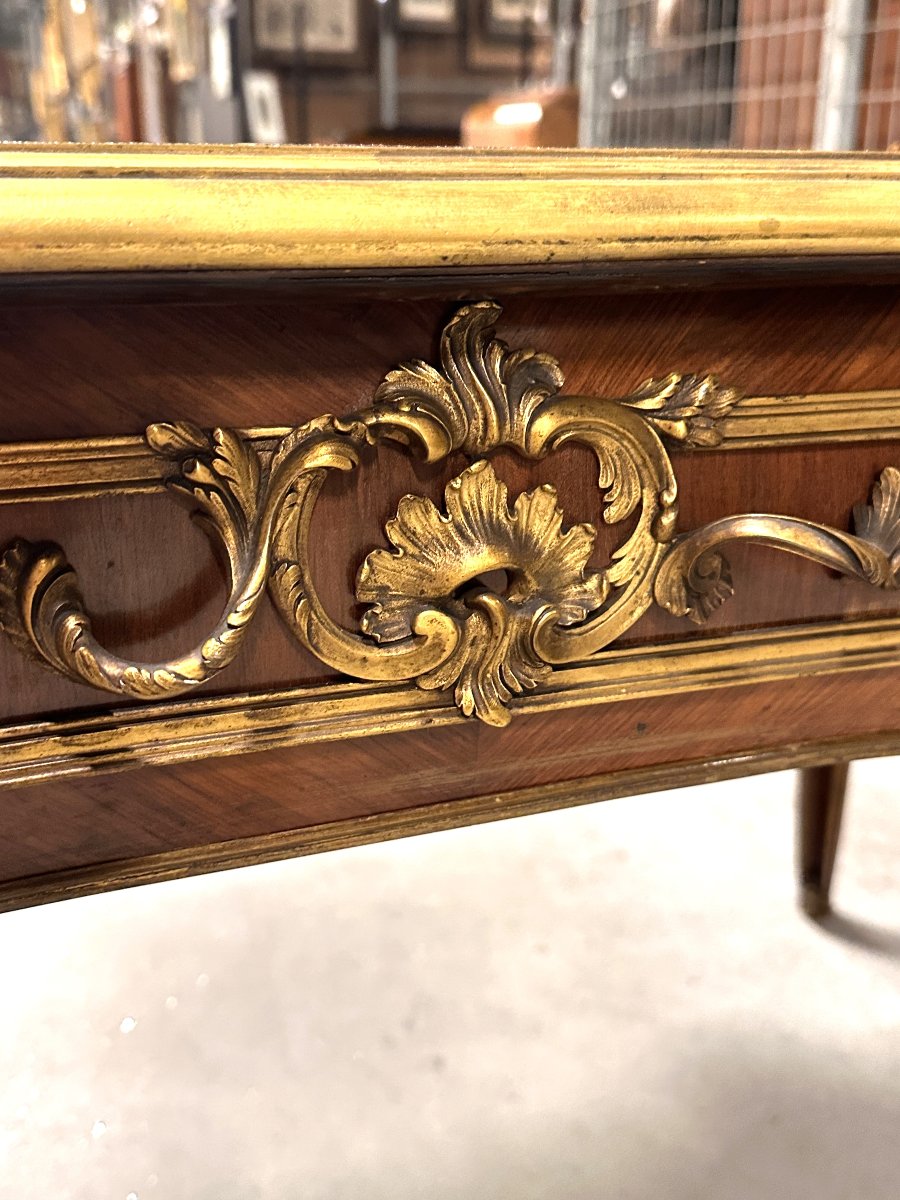 Bureau Plat signé «BOUDET» Style Louis XV XIXe-photo-8