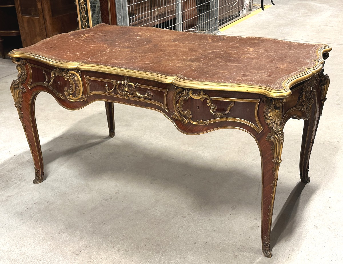 Bureau Plat signé «BOUDET» Style Louis XV XIXe