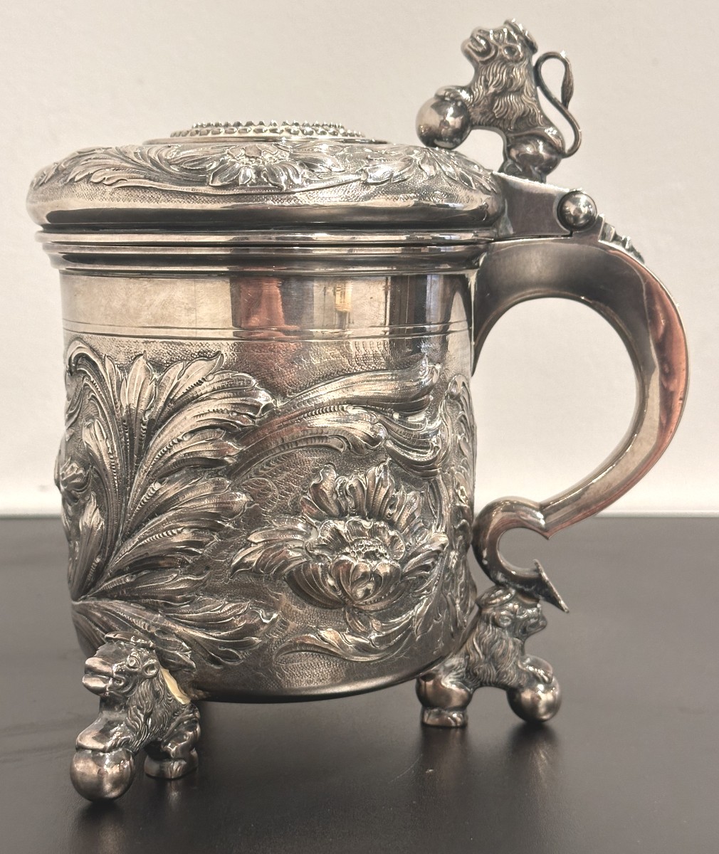 Historicist Baroque Style Sterling Silver Tankard