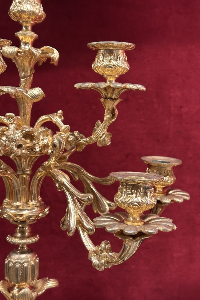 Paire de Candélabres en Bronze Doré aux Putti époque Napoléon III-photo-4