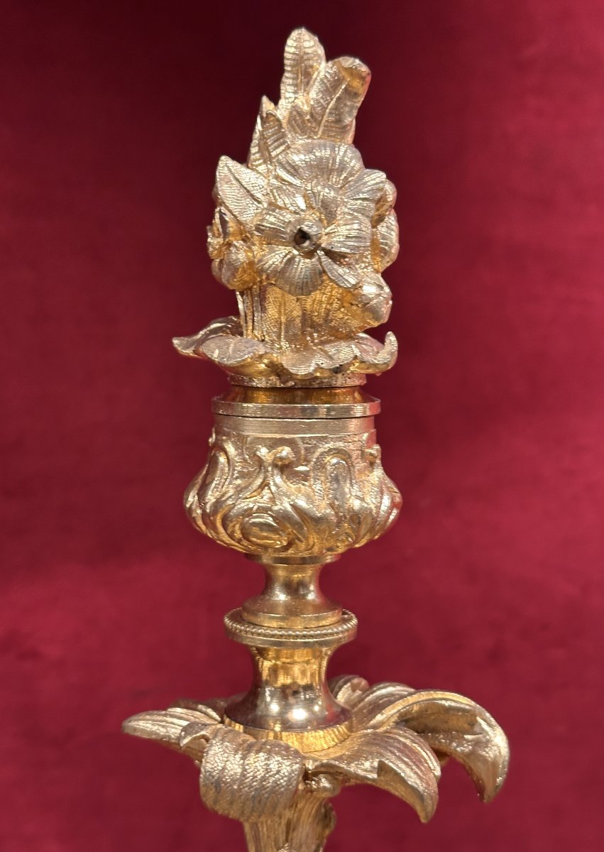 Paire de Candélabres en Bronze Doré aux Putti époque Napoléon III-photo-3