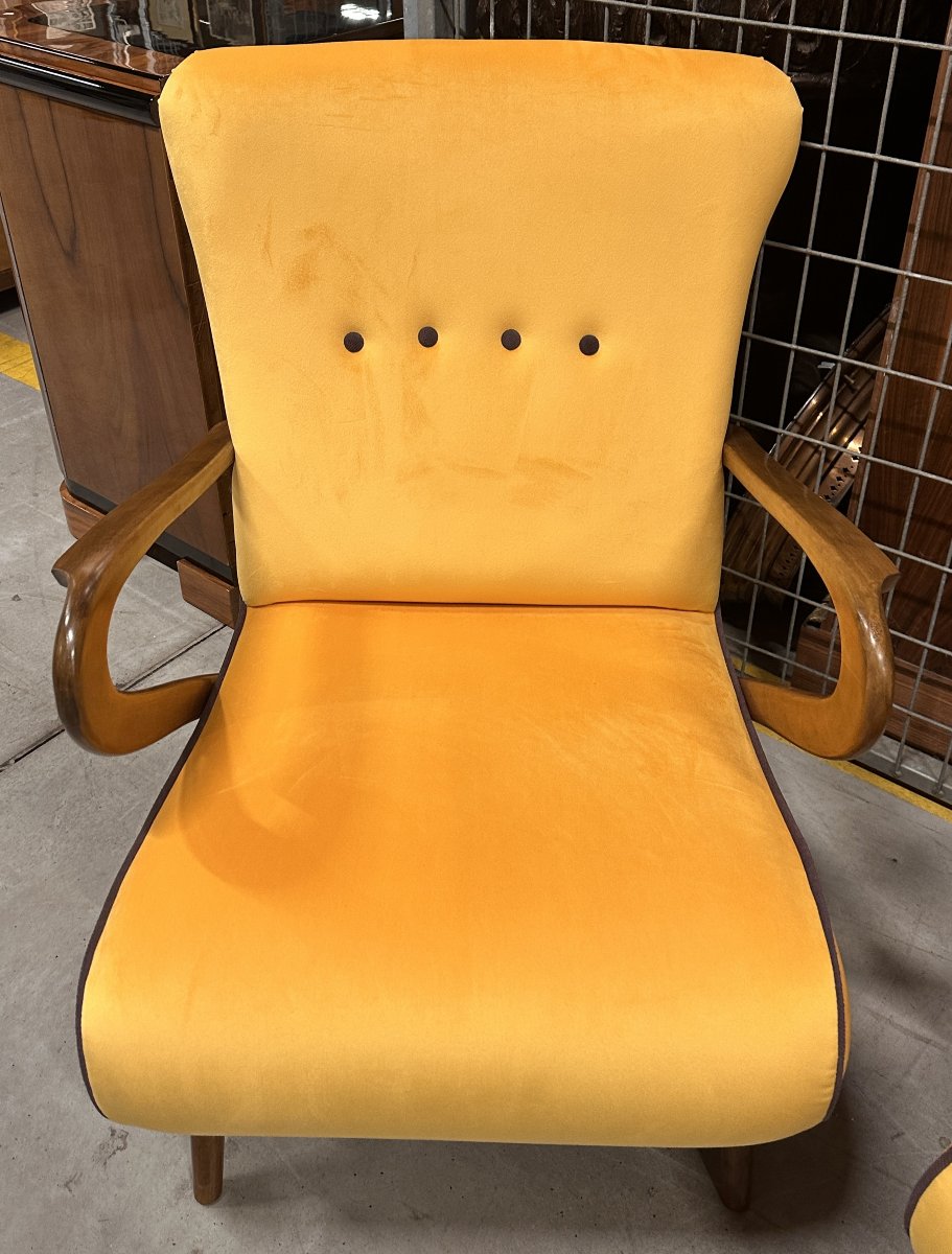 Paire de Fauteuils Italiens attribués à Paolo Buffa, vers 1960-photo-2