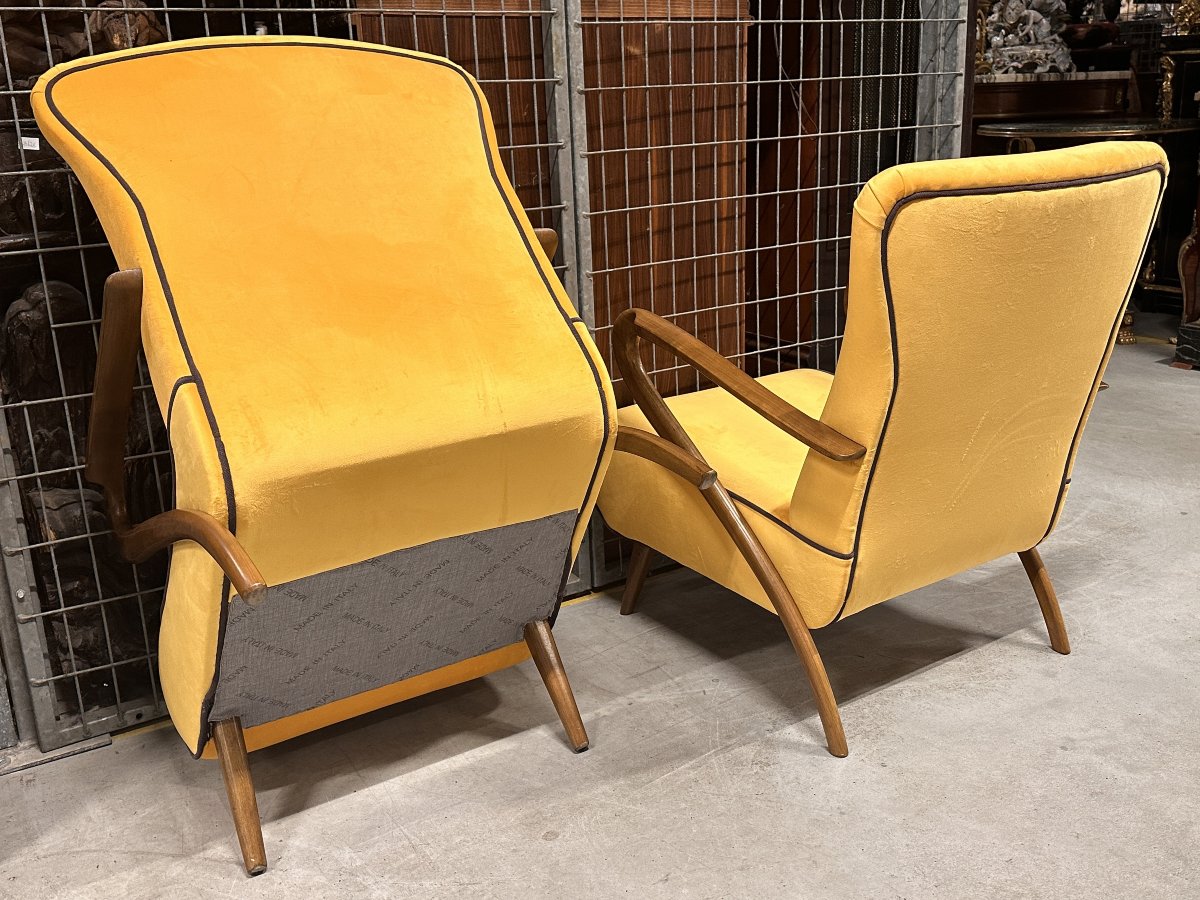 Paire de Fauteuils Italiens attribués à Paolo Buffa, vers 1960-photo-5