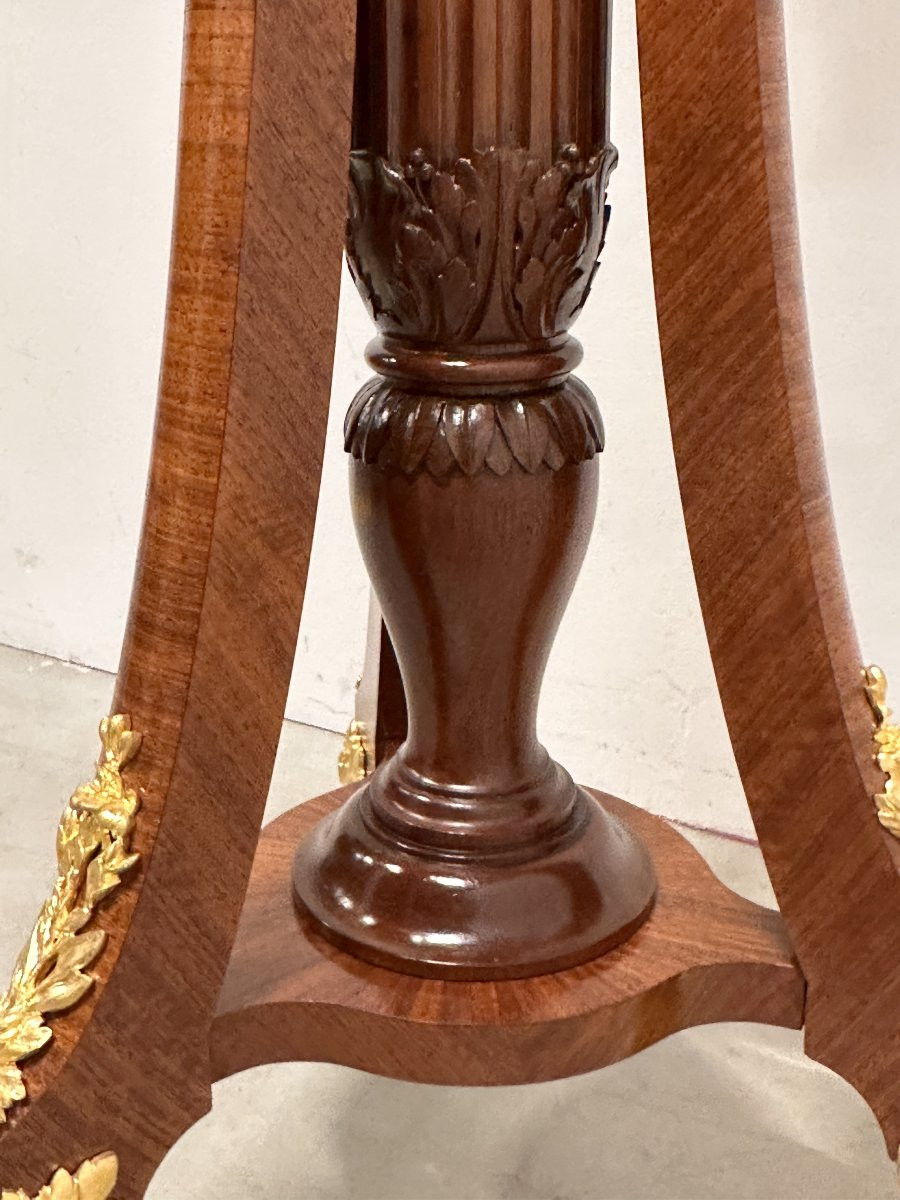 Important Napoleon III Pedestal 19th Century Mahogany Gilt Bronze-photo-5