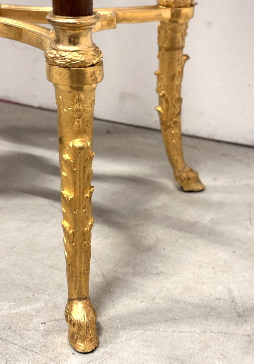 Oval Side Table Attributed To Henry Dasson, Paris, 19th Century-photo-2