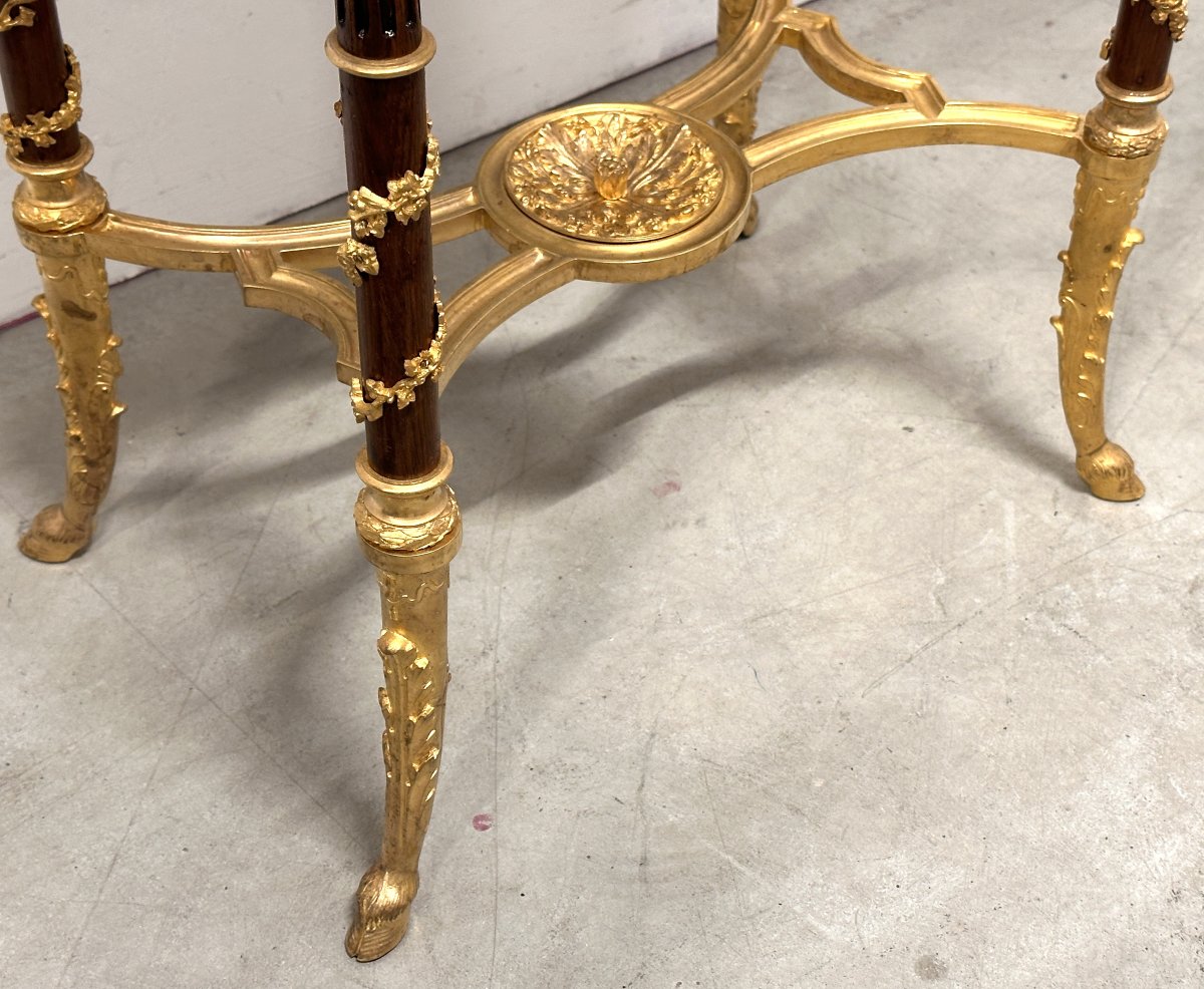 Oval Side Table Attributed To Henry Dasson, Paris, 19th Century-photo-3