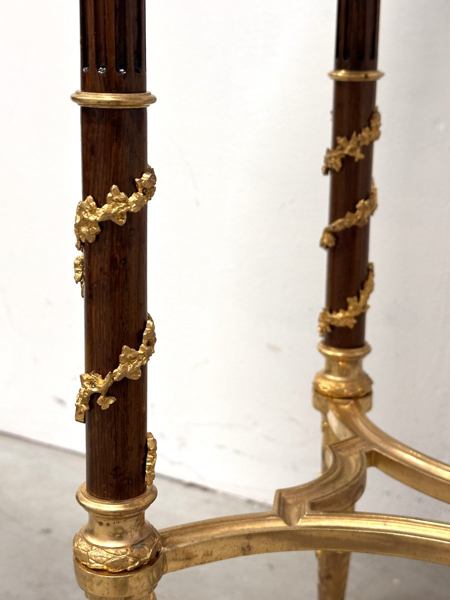 Oval Side Table Attributed To Henry Dasson, Paris, 19th Century-photo-5