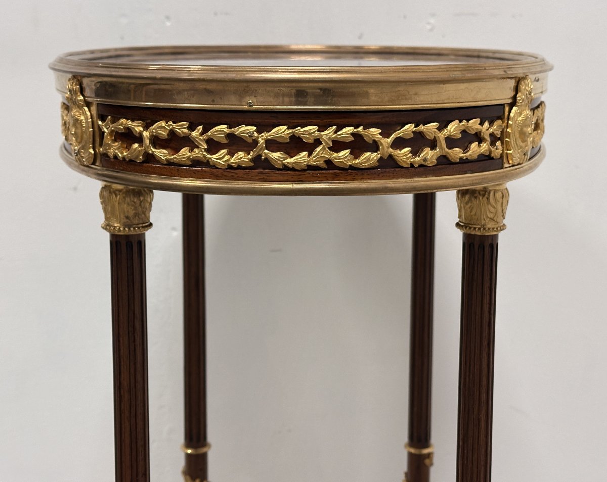 Oval Side Table Attributed To Henry Dasson, Paris, 19th Century-photo-7