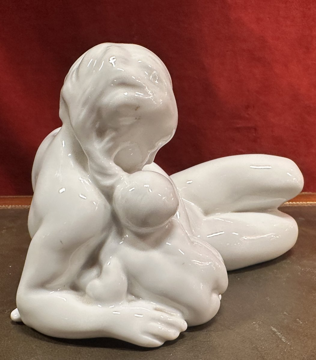 Bing & Grøndahl Figurine “mother And Child” (model 29) Denmark, Circa 1952–1958-photo-2