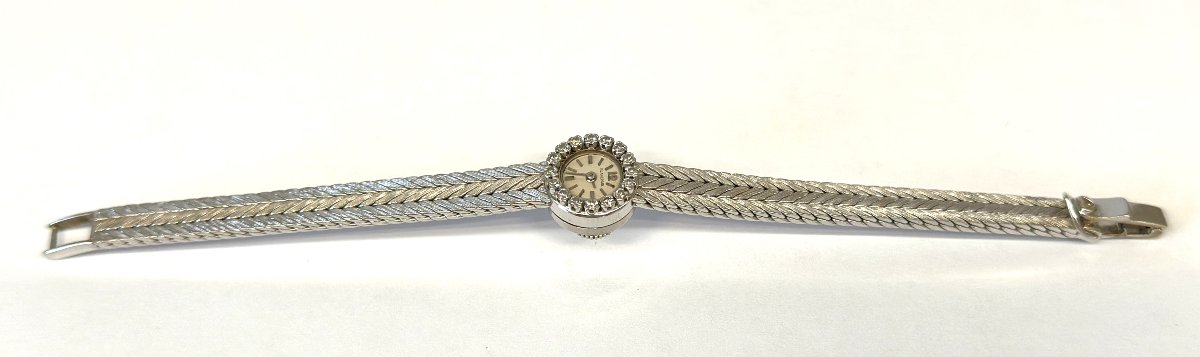 Art Deco Blancpain “cocktail” 18k White Gold And Diamond Wristwatch-photo-2