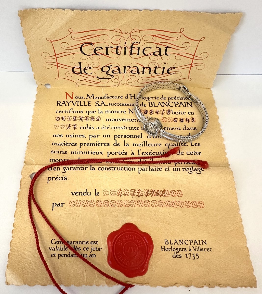 Art Deco Blancpain “cocktail” 18k White Gold And Diamond Wristwatch-photo-4