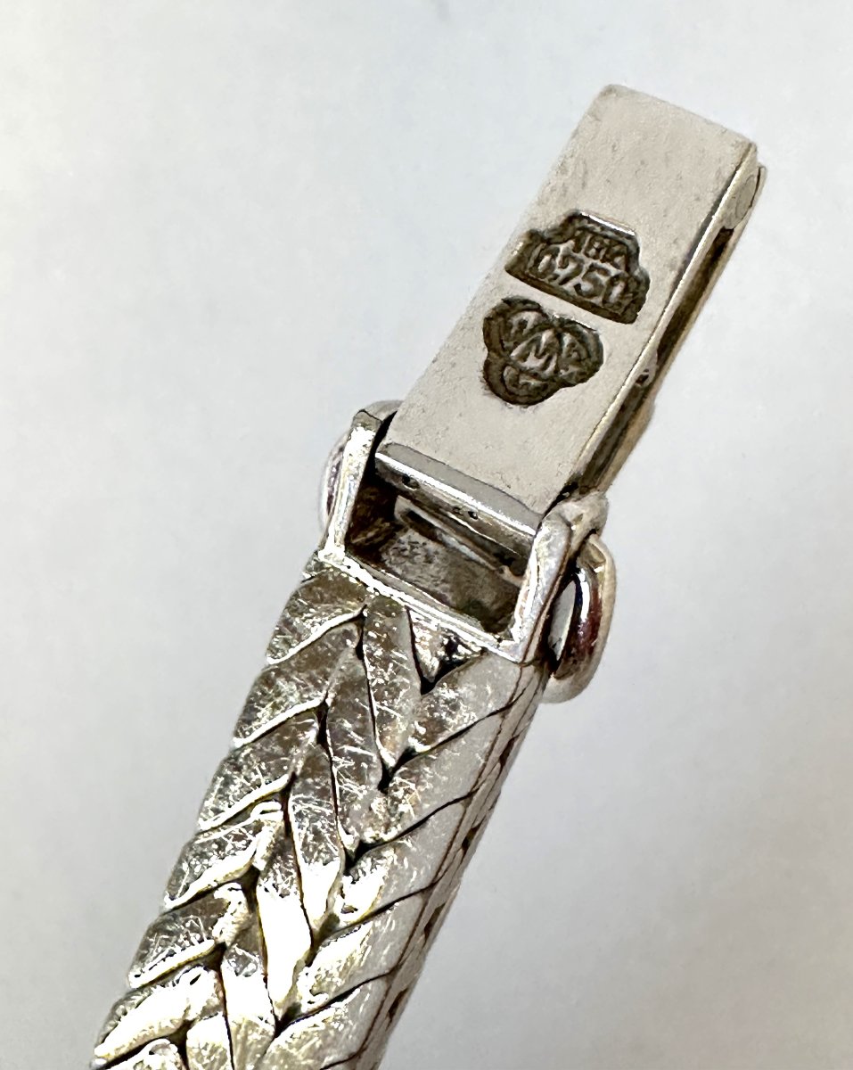 Art Deco Blancpain “cocktail” 18k White Gold And Diamond Wristwatch-photo-3
