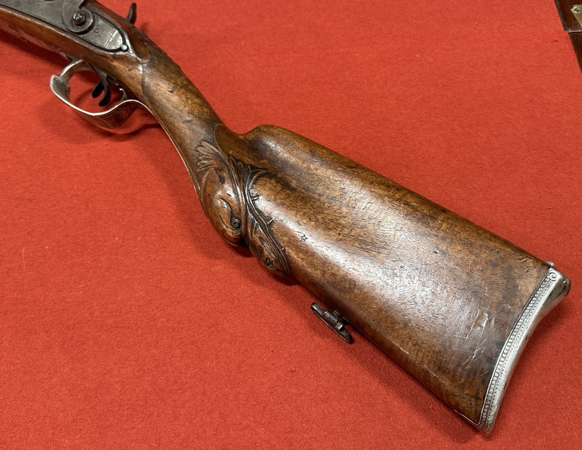 Luxury Flintlock Hunting Rifle – Jean-baptiste Thomas, Saint-étienne, 18th Century-photo-7