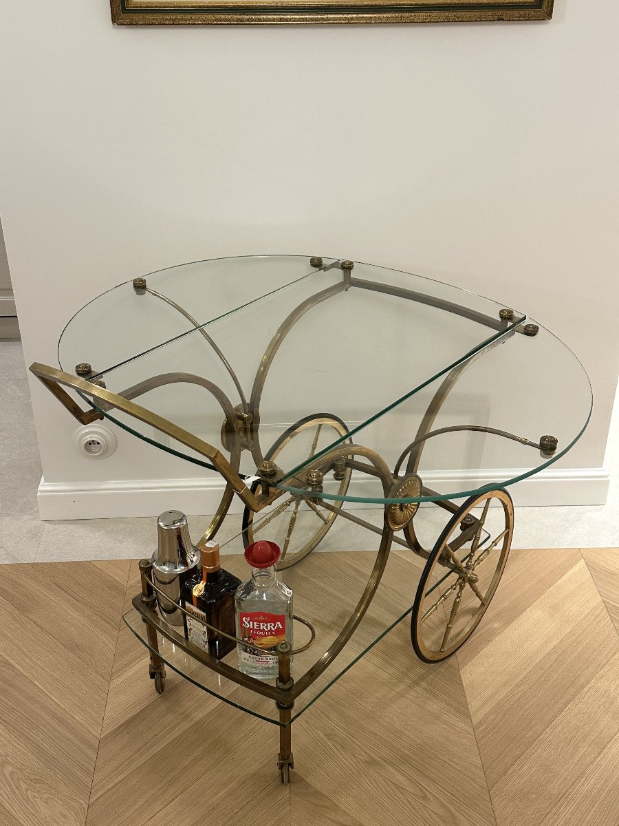 Table Roulante Art Déco, Maison Baguès, vers 1940-photo-3