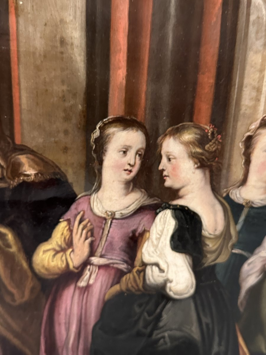 "the Marriage Of The Virgin"  Oil On Brass – 17th Cntury, Flemish Baroque-photo-4