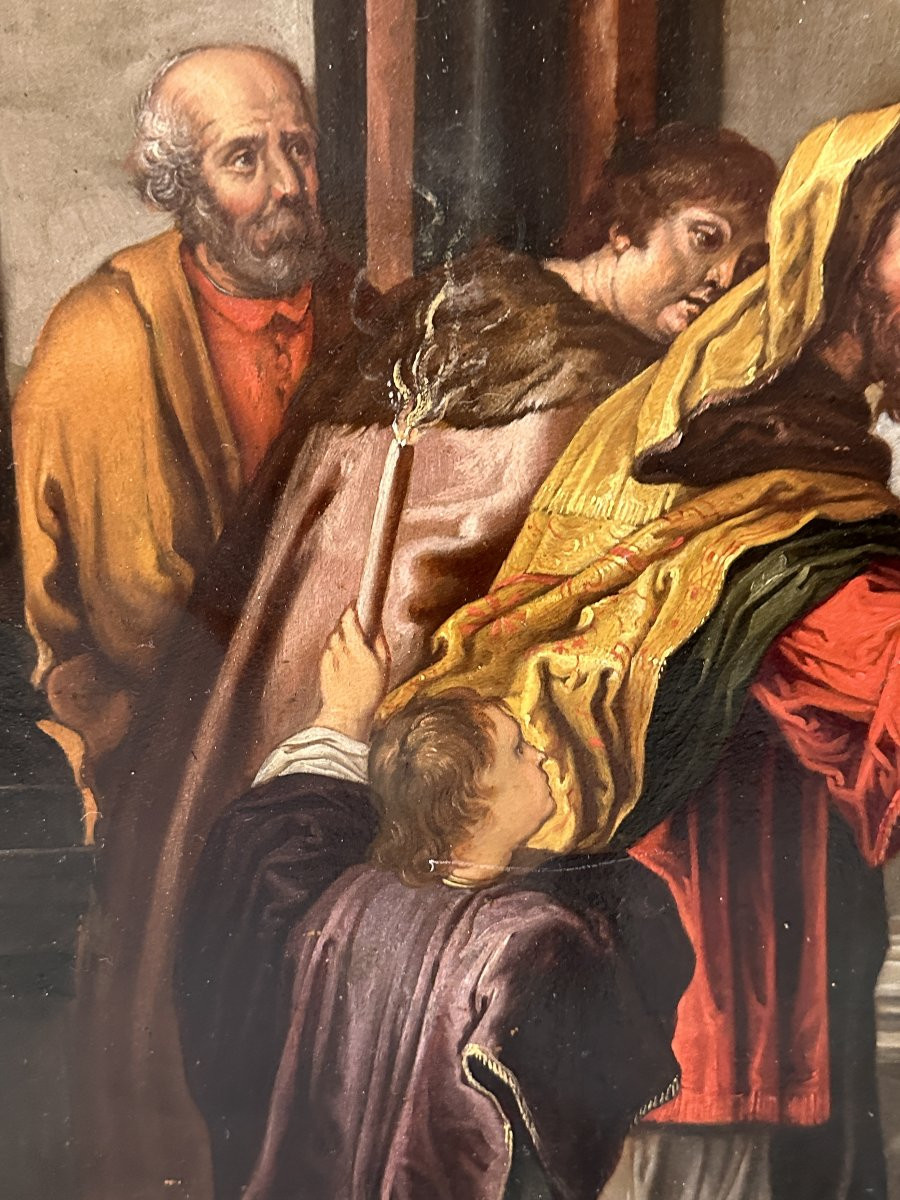 "the Marriage Of The Virgin"  Oil On Brass – 17th Cntury, Flemish Baroque-photo-5