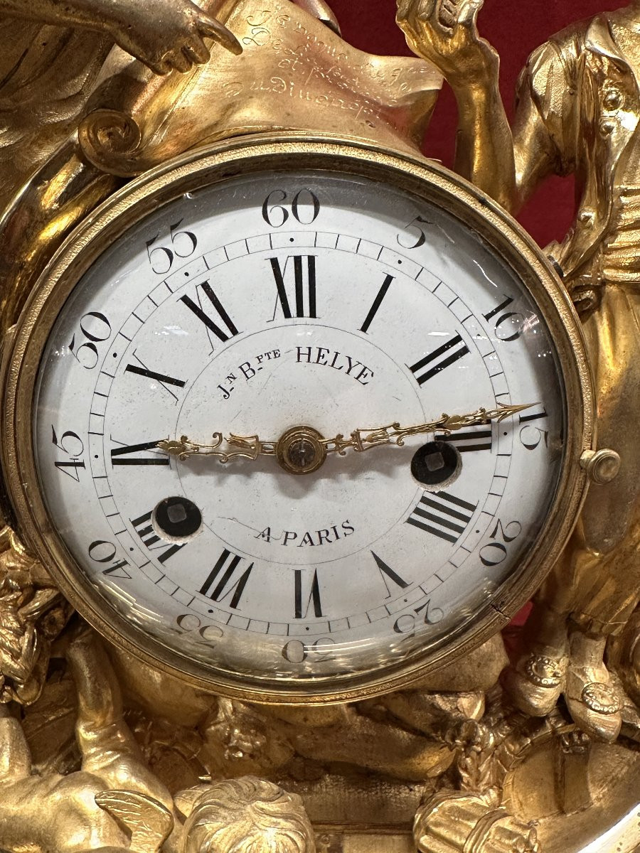 Clock "allegory Of Maritime Commerce" Signed Jn Bᵗᵉ Helye, Paris, Louis XVI Period-photo-2