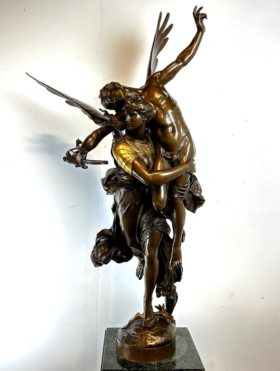 Figure En Bronze Gloria Victis A. Mercie 108 Cm F. Barbedienne-photo-1