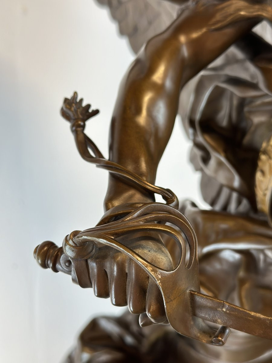 Figure En Bronze Gloria Victis A. Mercie 108 Cm F. Barbedienne-photo-4