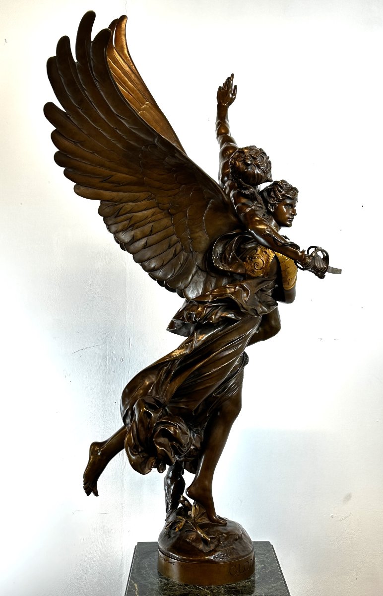 Figure En Bronze Gloria Victis A. Mercie 108 Cm F. Barbedienne-photo-5