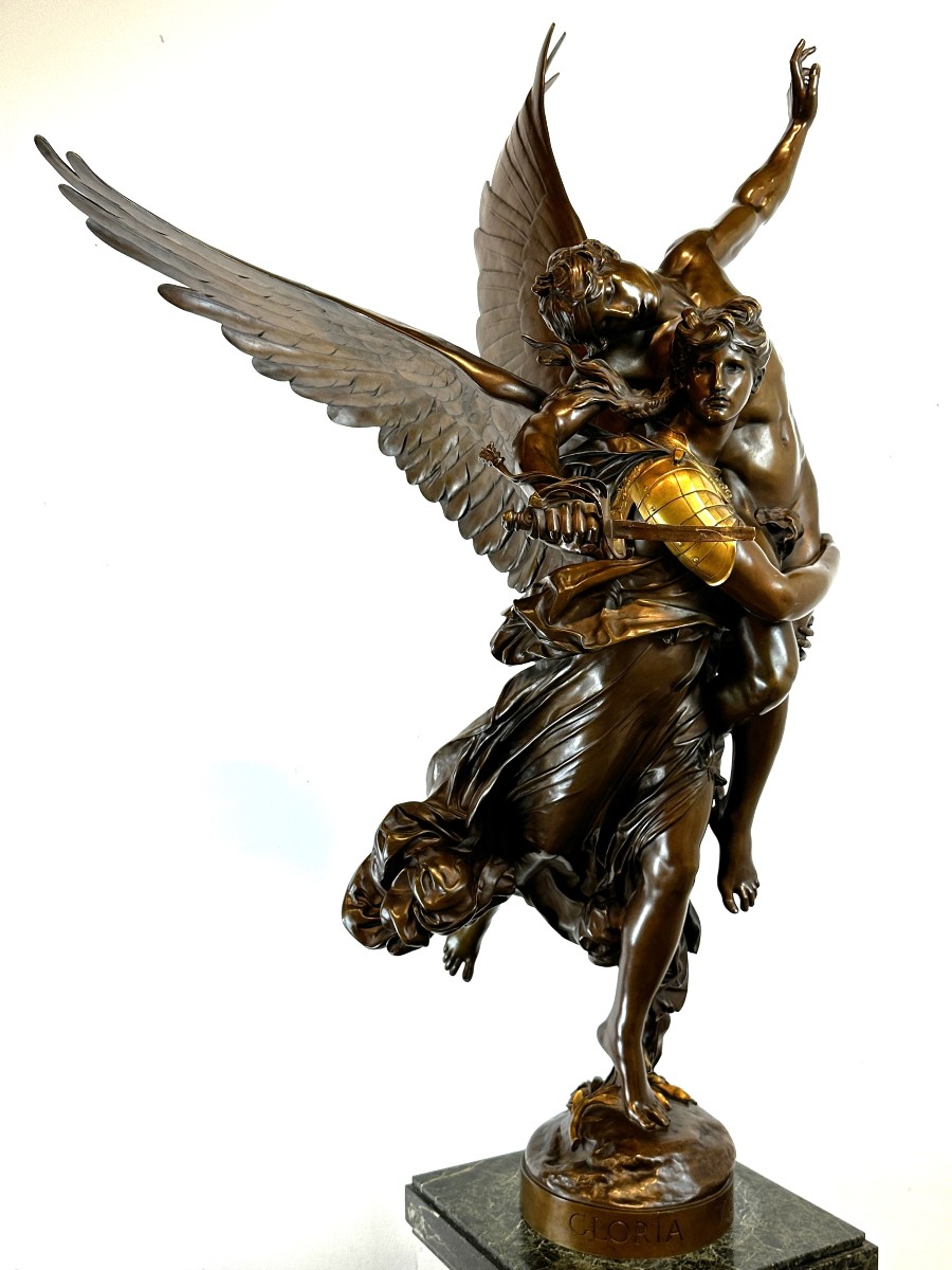 Figure En Bronze Gloria Victis A. Mercie 108 Cm F. Barbedienne