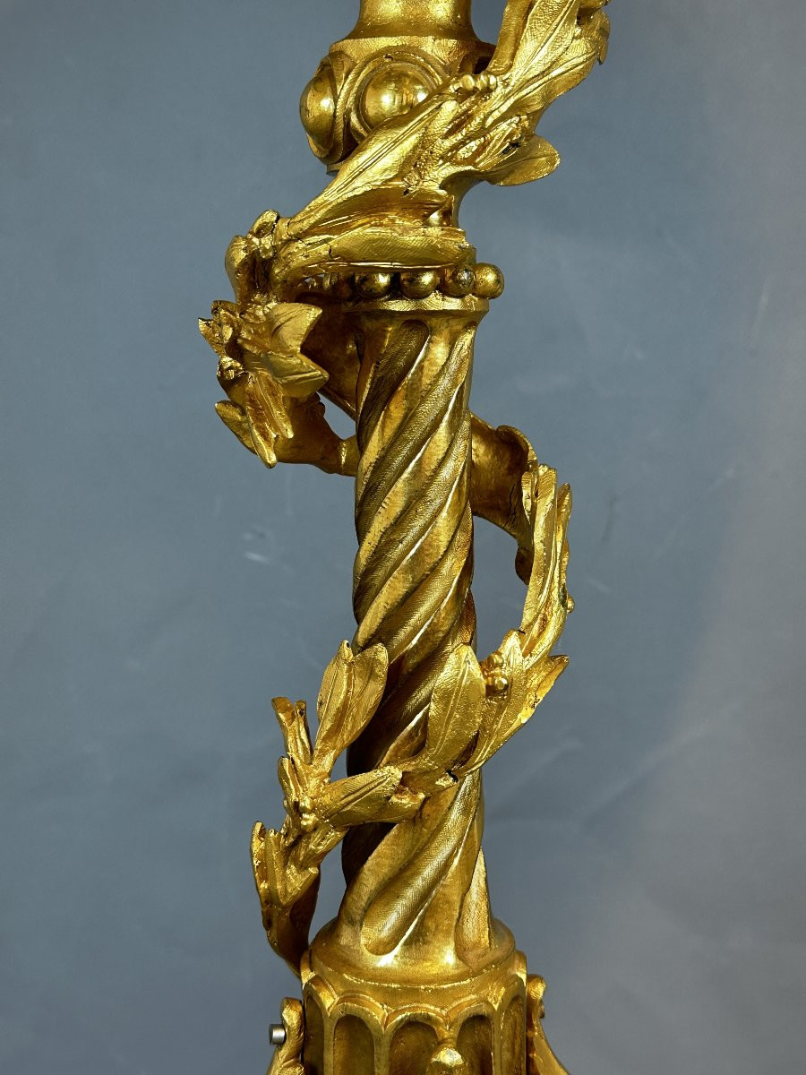 Gilt Bronze And Imari Porcelain Guéridon, 19th Century-photo-4