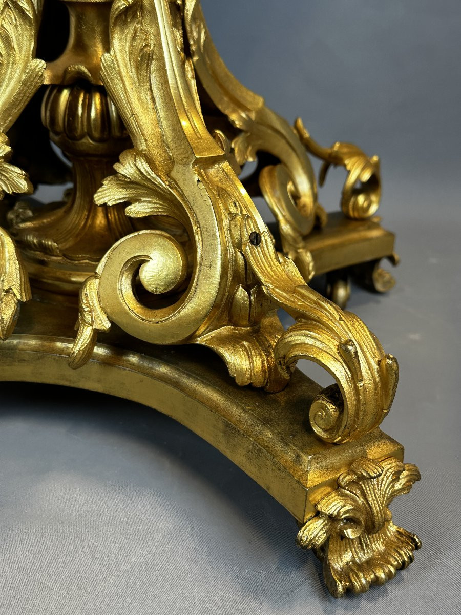 Gilt Bronze And Imari Porcelain Guéridon, 19th Century-photo-4