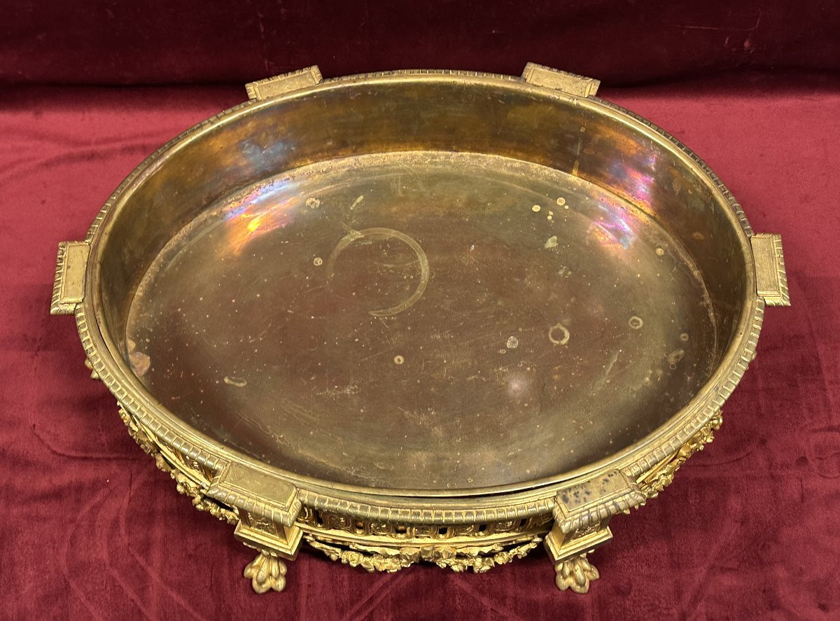  Louis XVI Gilt Bronze Jardinière Napoleon III Period 19th Century-photo-2