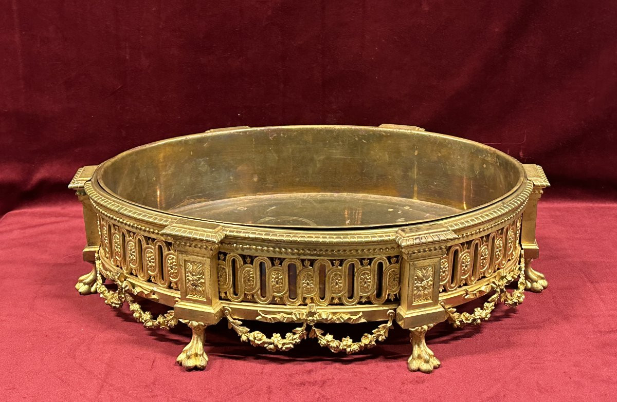  Louis XVI Gilt Bronze Jardinière Napoleon III Period 19th Century-photo-3