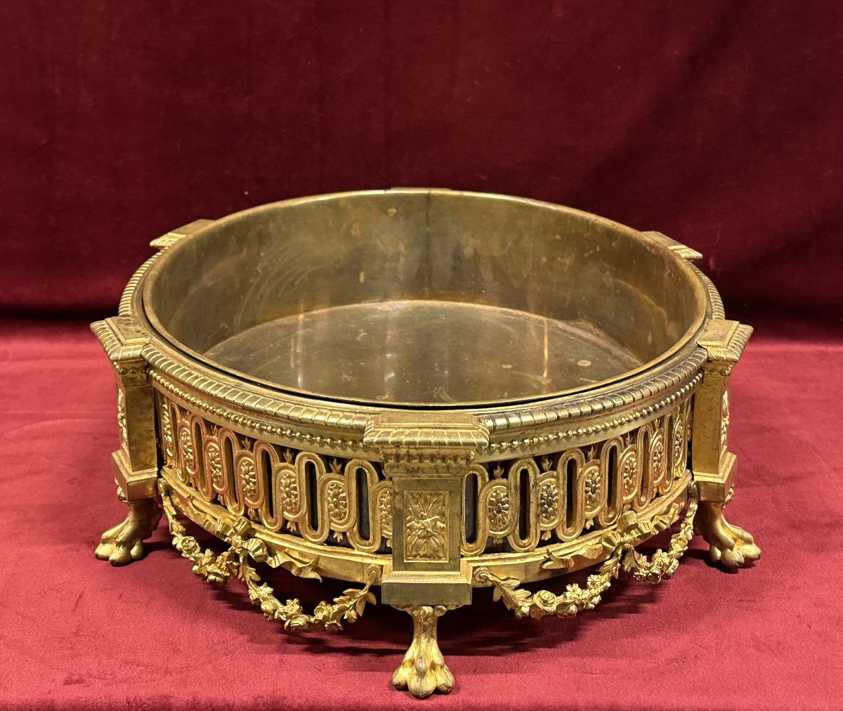  Louis XVI Gilt Bronze Jardinière Napoleon III Period 19th Century-photo-8