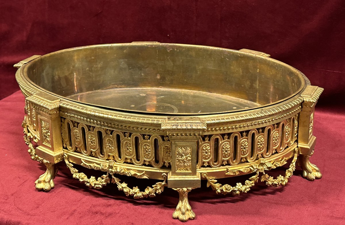  Louis XVI Gilt Bronze Jardinière Napoleon III Period 19th Century