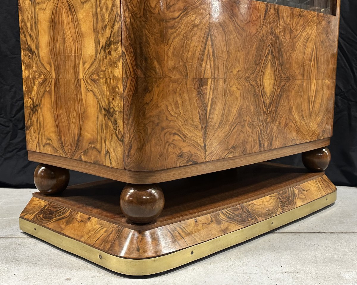 Vitrine Art Déco en Placage de Noyer Moucheté, vers 1925-photo-4