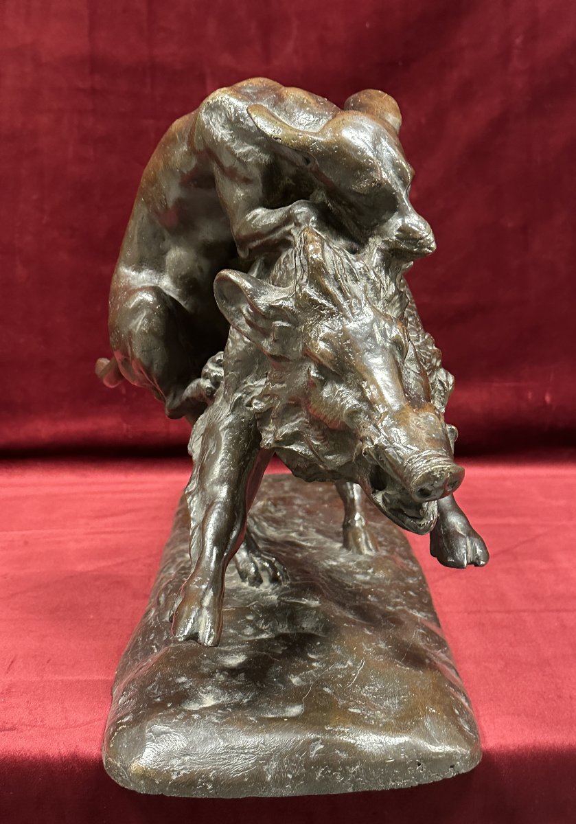 Isidore Jules Bonheur (1827-1901) Groupe de Bronze de Chasse-photo-5