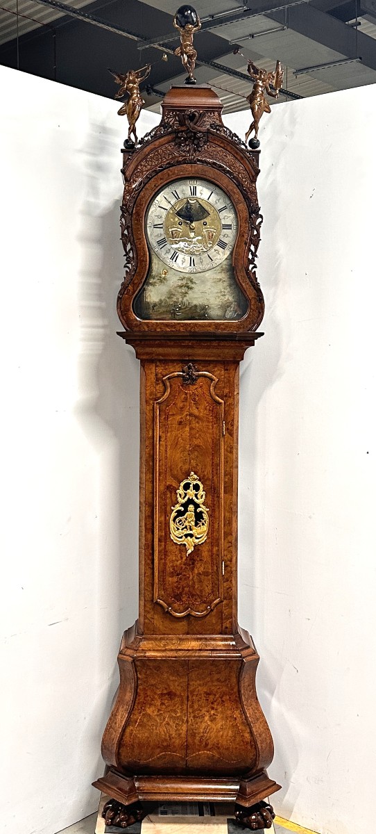 Large Amsterdam Longcase Clock Circa 1730 H. Rasteur