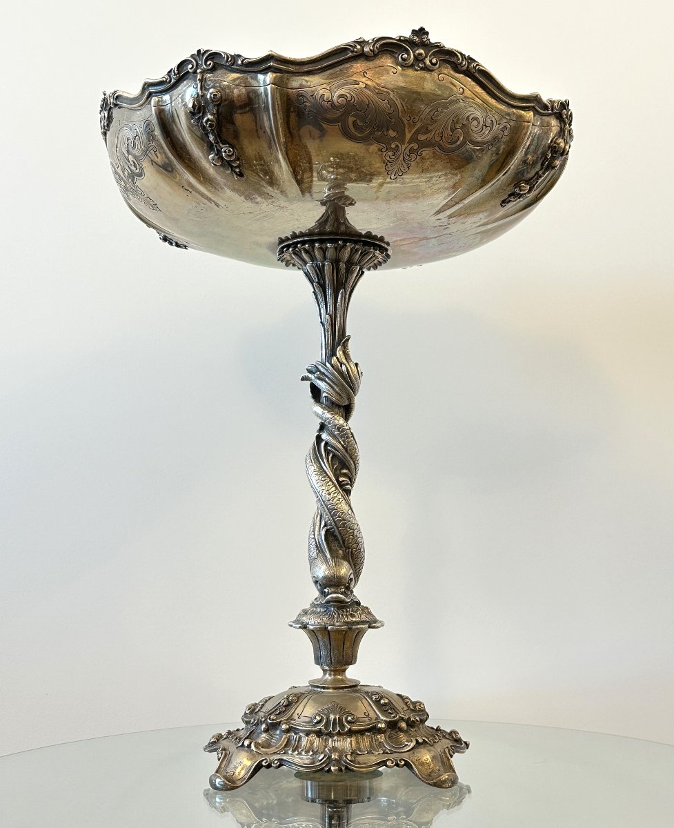 Silver Centerpiece, Louis XVI Style, Late 19th Century, 2.5kg-photo-4