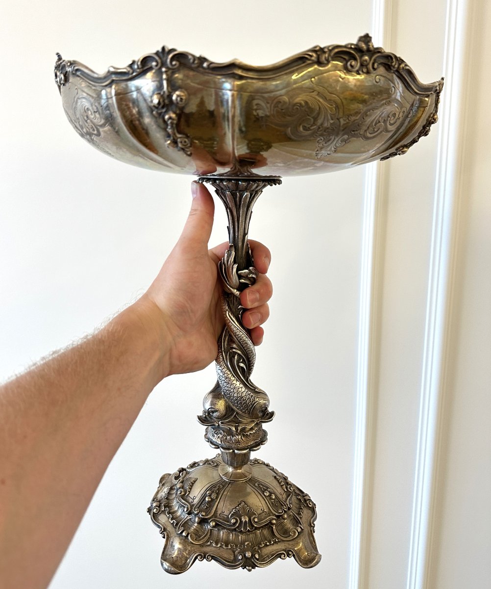 Silver Centerpiece, Louis XVI Style, Late 19th Century, 2.5kg-photo-7