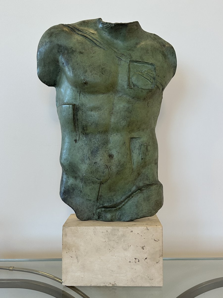 Igor Mitoraj (1944–2014) “Persée” avec Certificat, Buste en Bronze Mythologique-photo-1