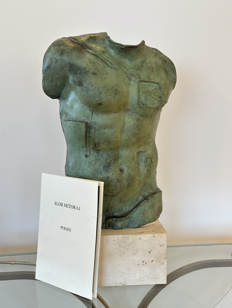 Igor Mitoraj (1944–2014) “Persée” avec Certificat, Buste en Bronze Mythologique