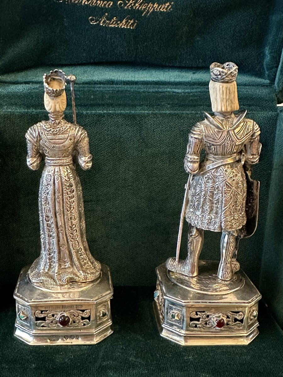 Paire de Figures en Argent – Philippe Ier de Castille et Bianca Maria Sforza-photo-3