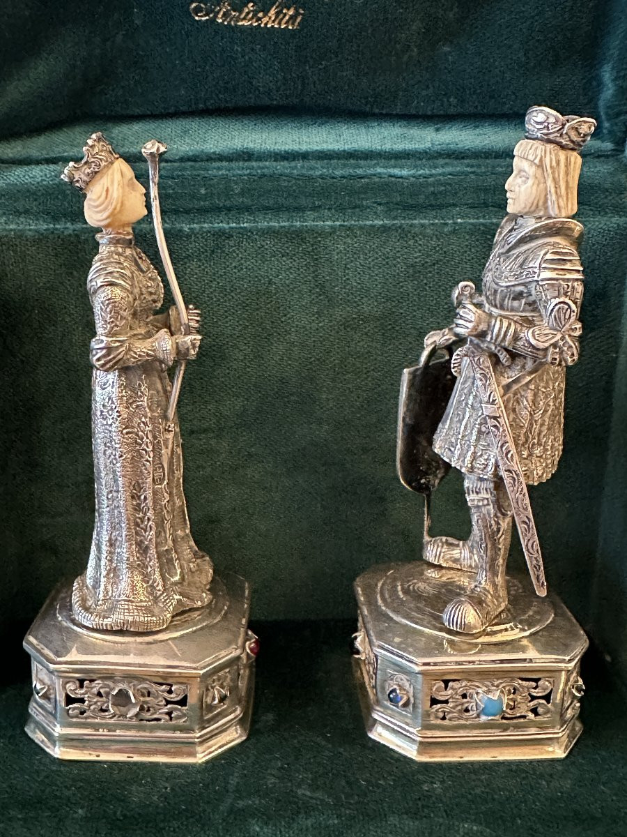 Paire de Figures en Argent – Philippe Ier de Castille et Bianca Maria Sforza-photo-4