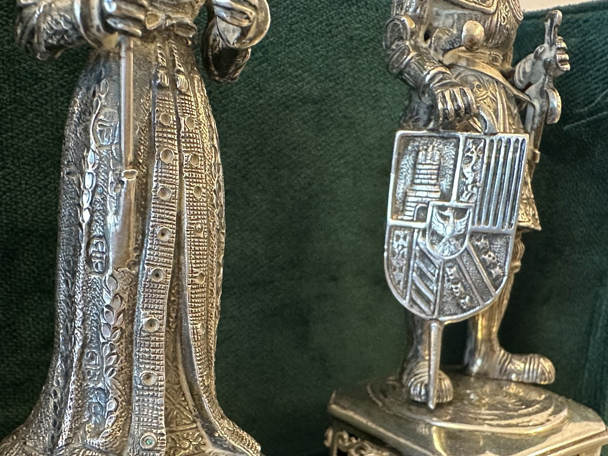 Paire de Figures en Argent – Philippe Ier de Castille et Bianca Maria Sforza-photo-5