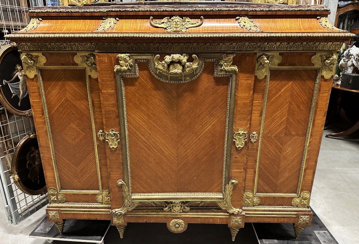 Palatial Louis XIV Style Cabinet Attributed To François Linke-photo-5