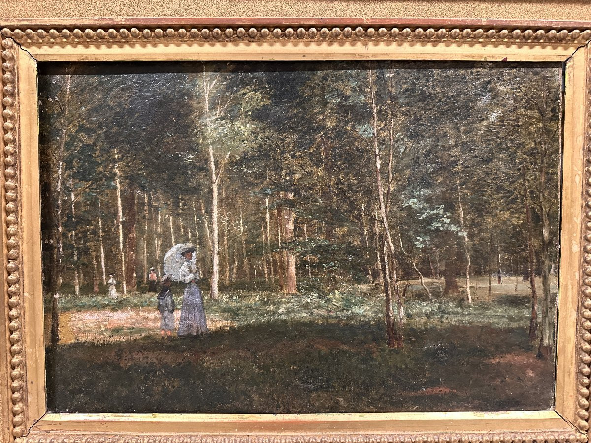 Francis Didier, Paysage au Parc, Huile sur Toile-photo-3