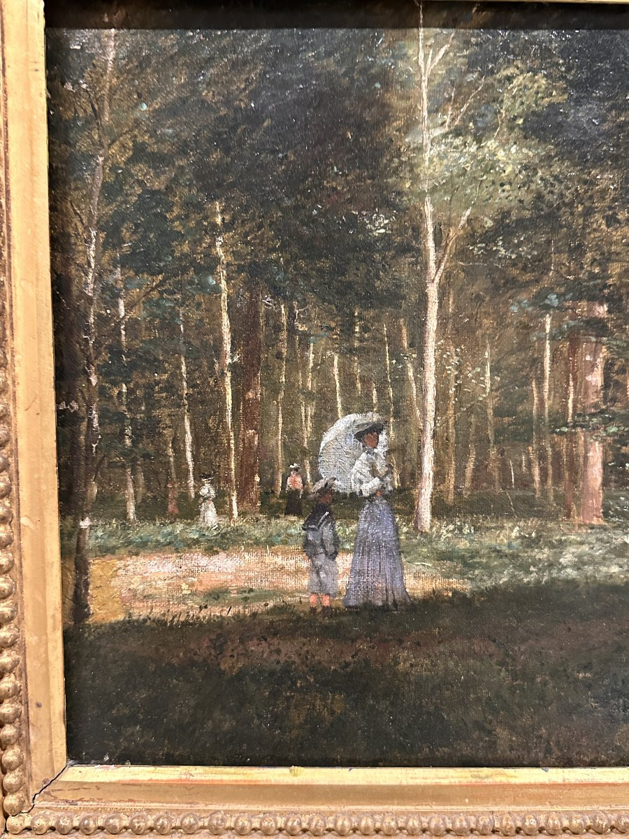  Francis Didier, Paysage au Parc, Huile sur Toile-photo-1