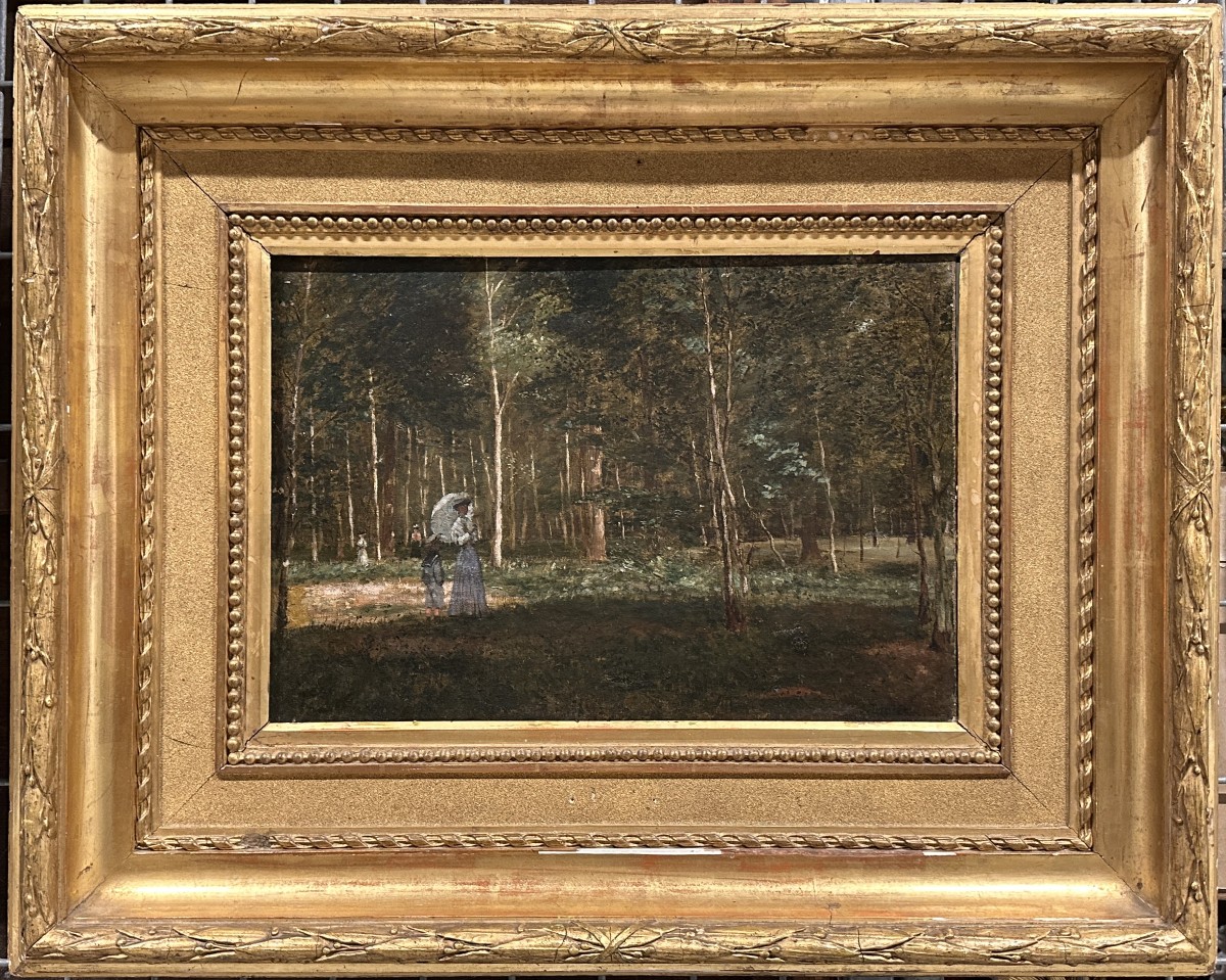  Francis Didier, Paysage au Parc, Huile sur Toile