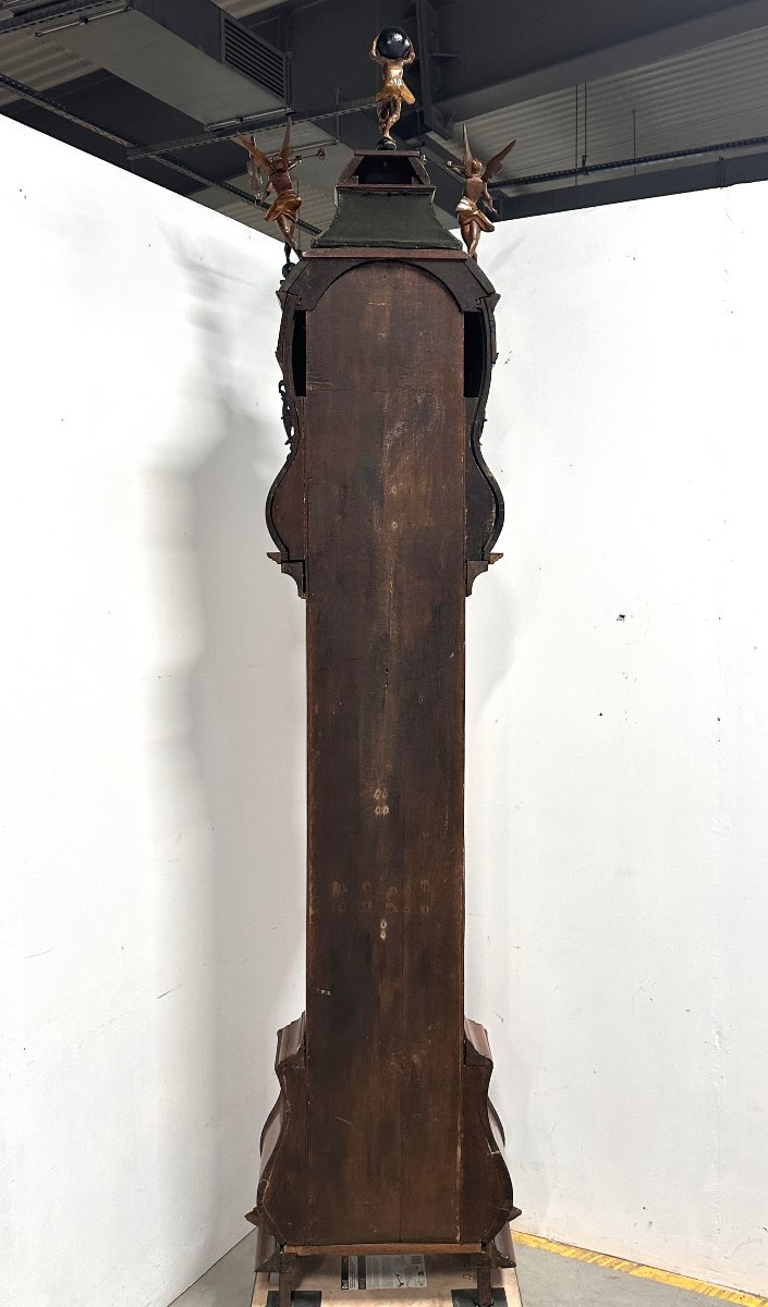 Grande Horloge de Parquet Amsterdam vers 1730, signee H. Rasteur-photo-7