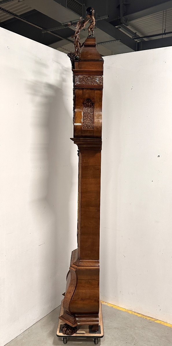 Grande Horloge de Parquet Amsterdam vers 1730, signee H. Rasteur-photo-8