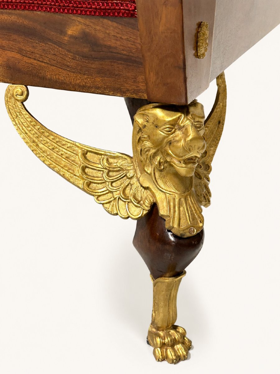 Méridienne style Empire en Acajou Bronze Doré 19eme-photo-2