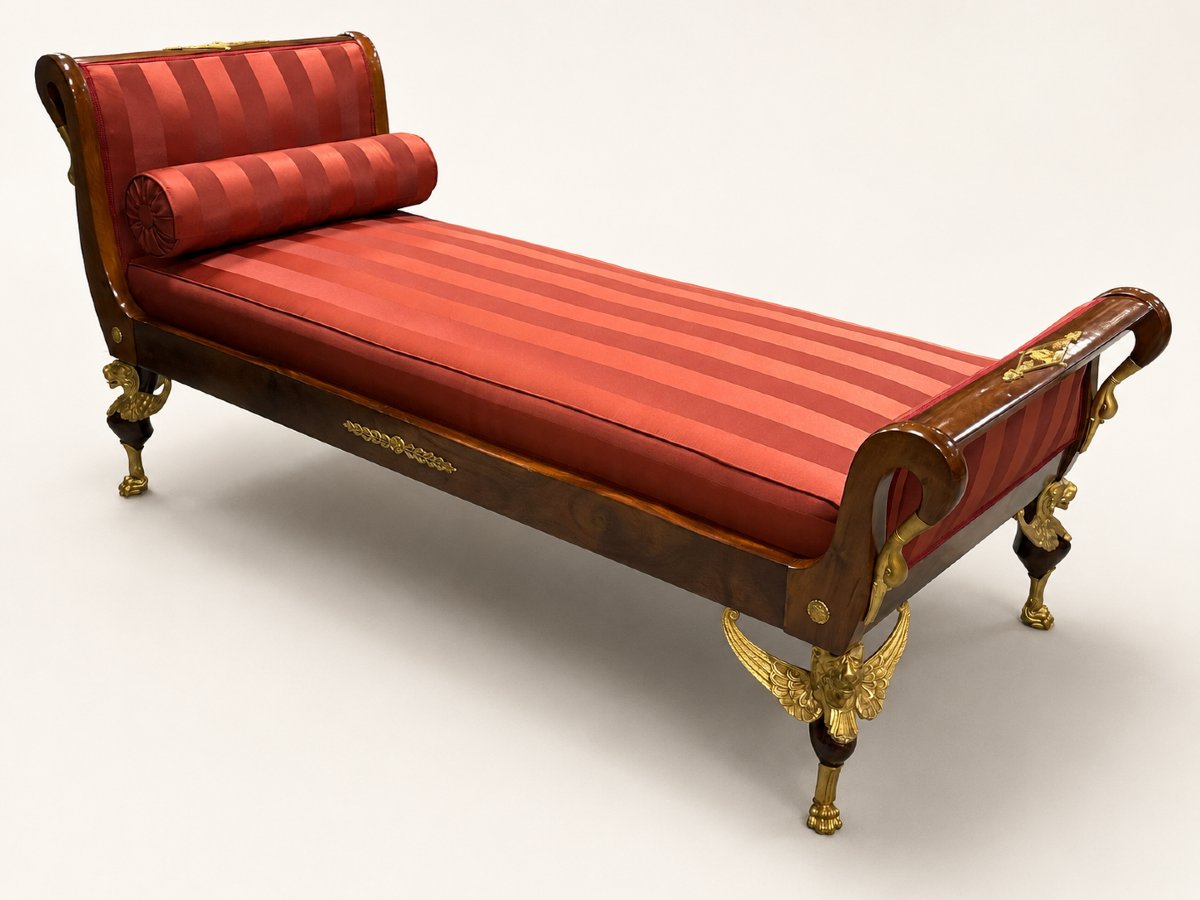 Méridienne style Empire en Acajou Bronze Doré 19eme-photo-2